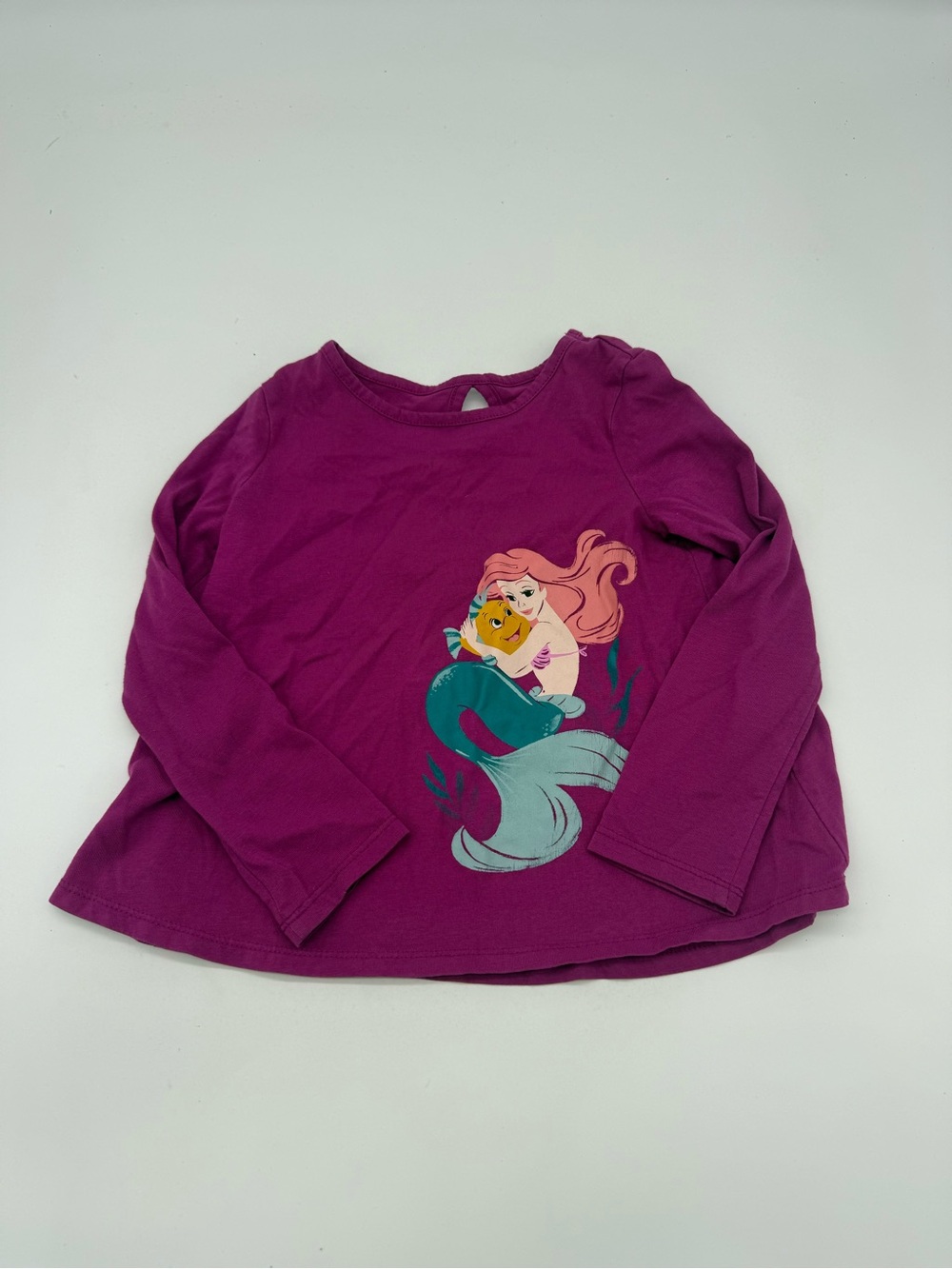 Disney Little Mermaid and Flounder Long Sleeve Shirt Pink Size 4T